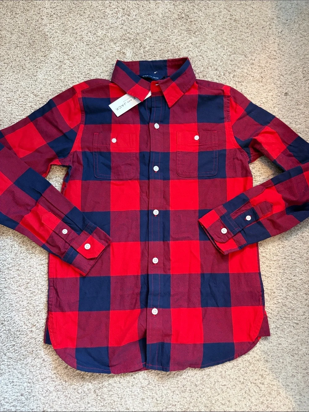 NWT Janie & Jack Plaid Flannel Shirt, 8